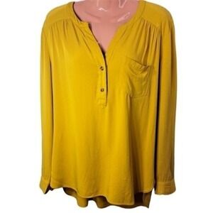 Rose + Olive Women's Mustard Long Sleeve Blouse‎ M